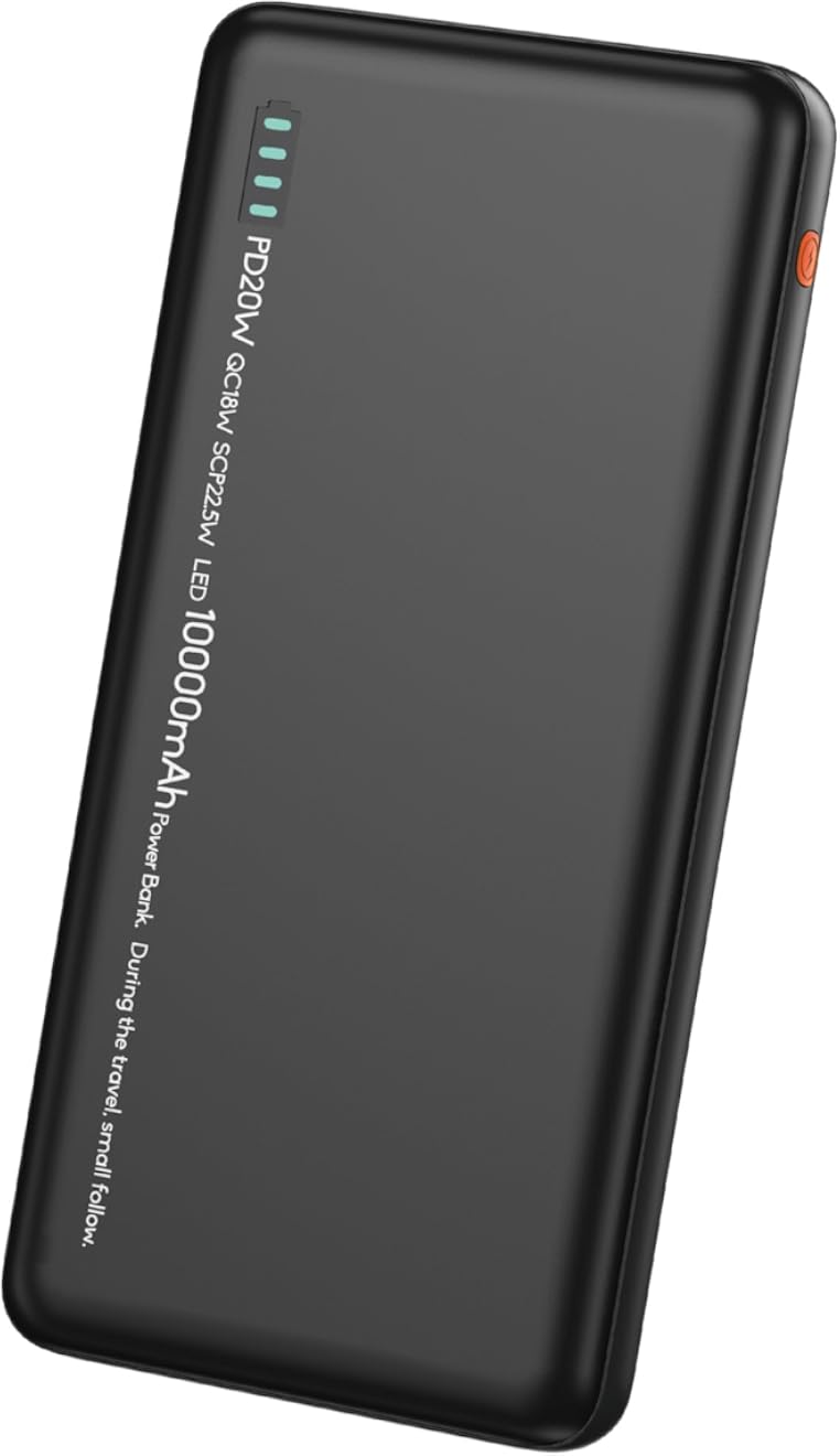 بنك طاقة MOXOM MX-PB126 مزود بمنافذ شحن USB وUSB-C وMicro، متوافق مع مختلف أنواع الهواتف الذكية، سعة 10000 مللي أمبير - أسود