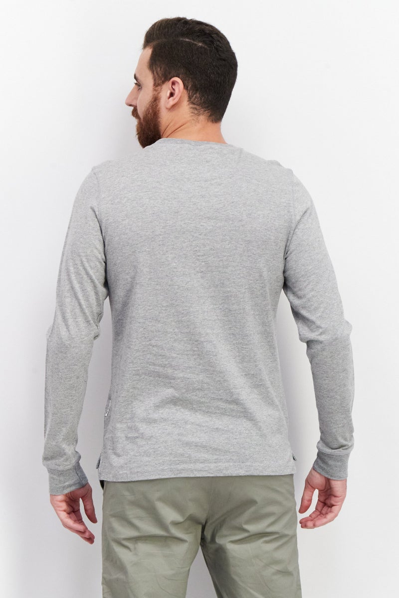 Sovereign Code Men Crew Neck Long Sleeves Heather T-Shirt, Light Grey - Image 2