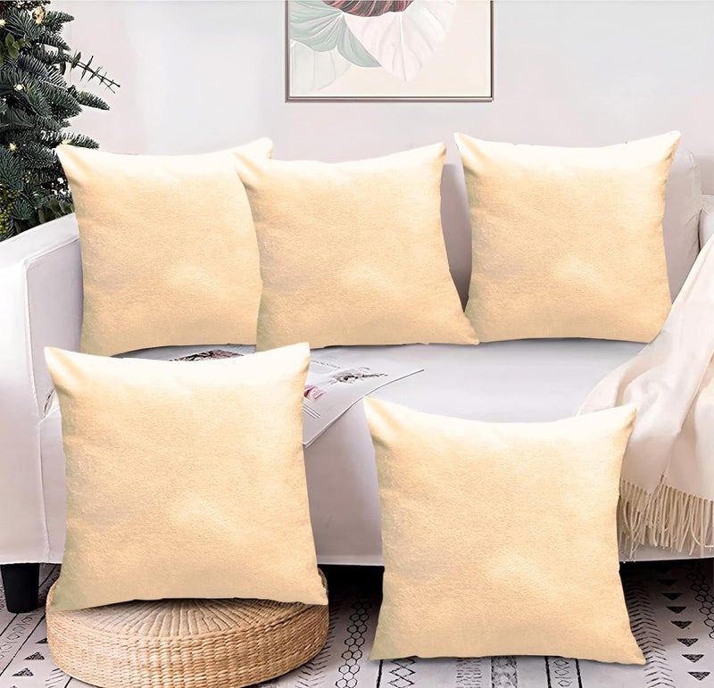 K.S. CRAFT KSCRAFT Sparkle Plain Velvet Throw PillowCushion Covers Set of 5 16X16 INCH FON - Image 1