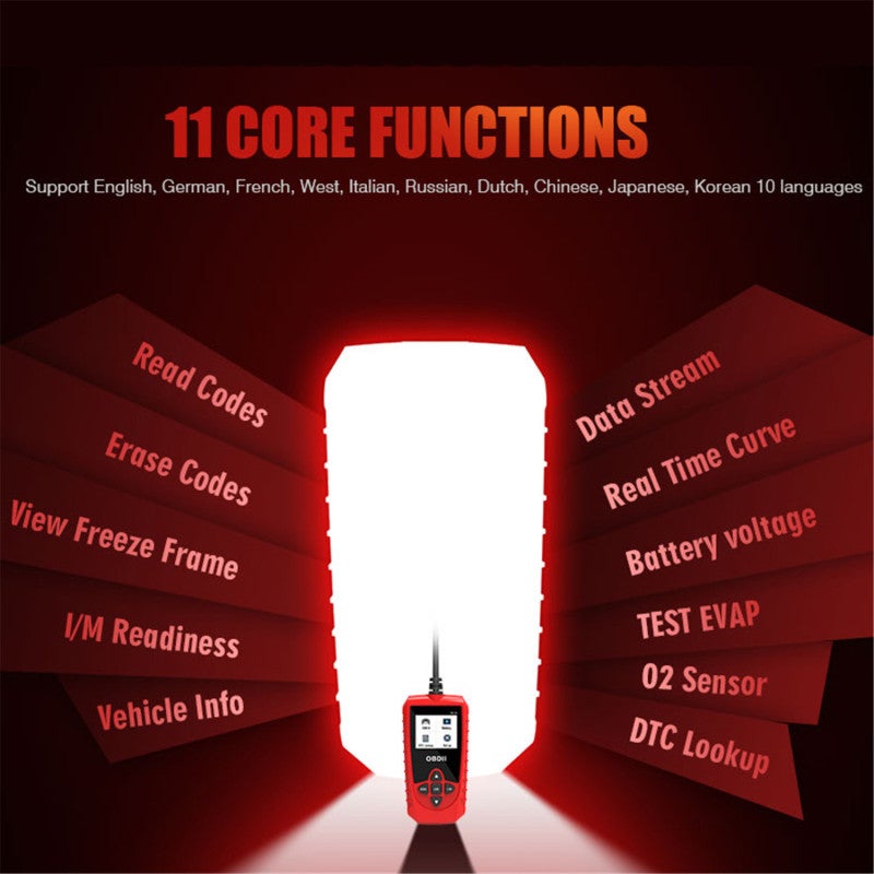 Car Diagnostic Scan Tool Plug-and-Play ABS Material Code Scanner - Supports 9 Protocols 10 Languages for Vehicle Management - Image 3