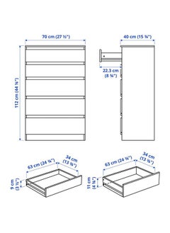Zaboon Chest Of 5 Drawers, White, 70X112 Cm  - Image 5