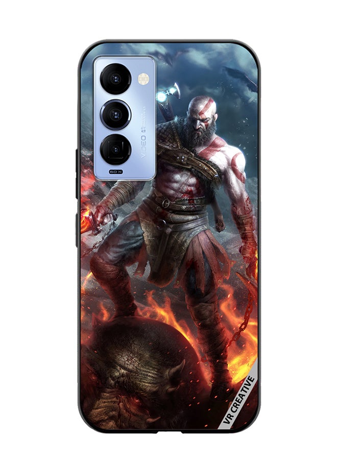 VR CREATIVE Protective Case Cover For Tecno Camon 18/18 P Kratos God Of War Game Design Multicolour - Image 1