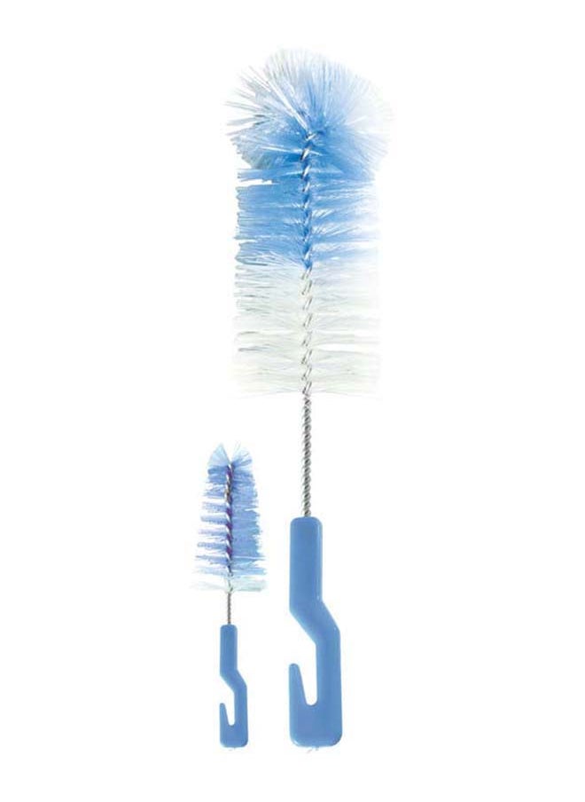 Optimal طقم فرشاة الزجاجة والحلمة، باللون الأزرق  - Image 1