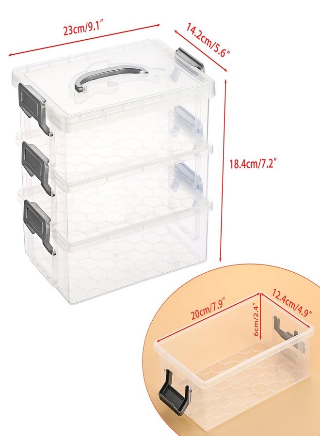BTSKY 3 Layers Dolphin Clear Pencil Box with Handle & Lid, Large Capacity Pencil Holder Boxes with Secure Buckle, Plastic Storage Box Crayon Boxes, Grey - Image 5