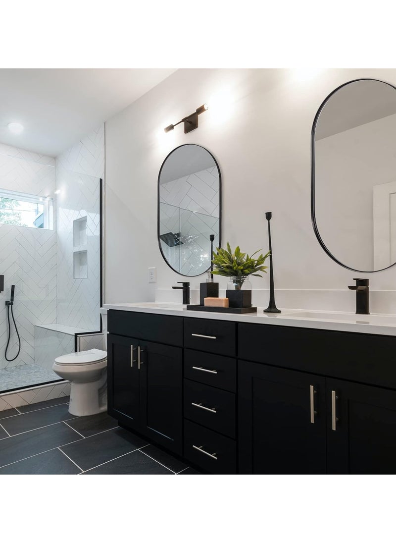 40X60 Mirror Oval for Bathroom, Black Oval Mirrors for Wall, Pill Shaped Mirror 1’’ Deep Metal Frame Mirror Elongated Hangs Vertically&Horizontally Ideal for Limited Space