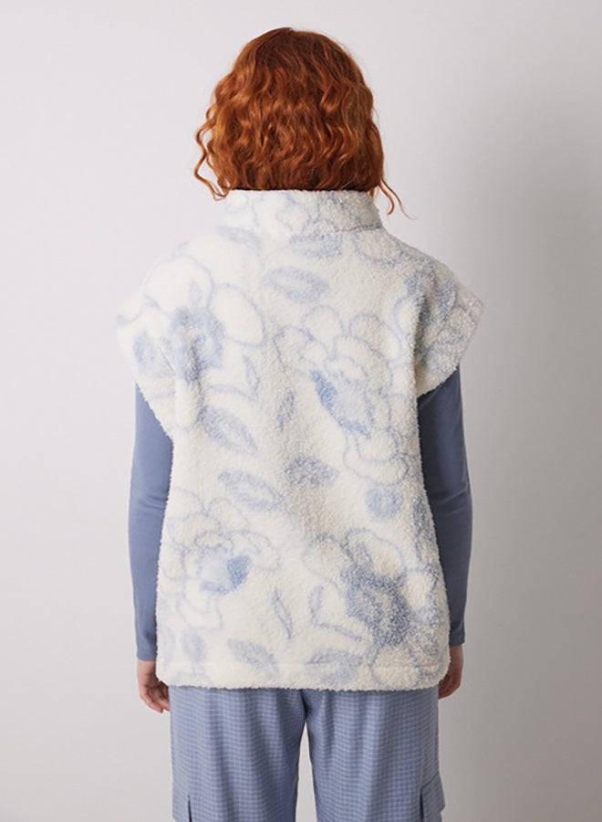 women'secret Short Sheepskin Vest With Flowers  - Image 3