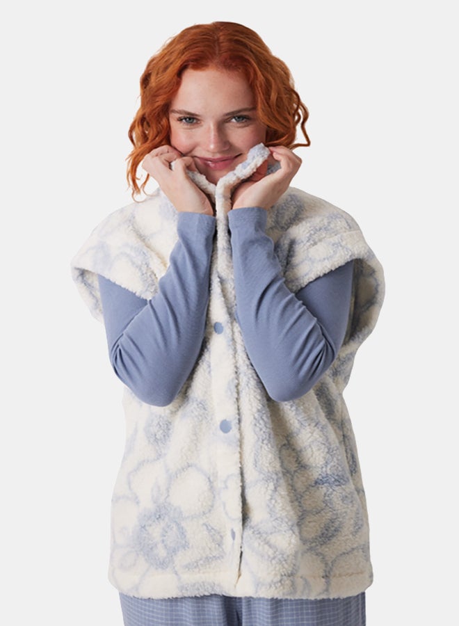 women'secret Short Sheepskin Vest With Flowers  - Image 2