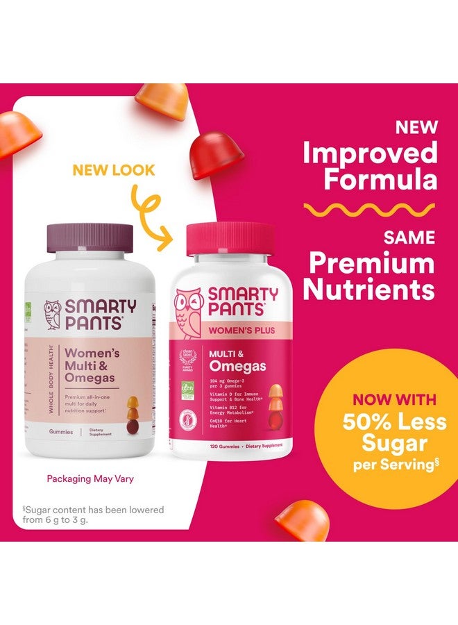 SmartyPants SmartyPants Women's Multivitamin Gummies - Improved Formula: Omega 3 (DHA/EPA), Methylfolate, CoQ10, Vitamin D3, C, Vitamin B12, B6, A, K & Zinc, Inositol, Gluten Free, 120 Count (40 Day Supply) - Image 2