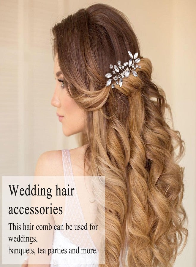SmallCat 2 PCS Rhinestone Hair Comb, Silver Wedding Hair Combs, Sparkly Crystal Bridal Hair Accessories for Women, Brides for Wedding, Prom, Engagement, Christmas - Image 5