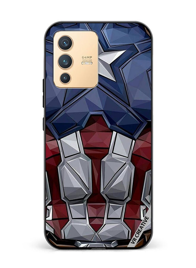 VR CREATIVE Protective Case Cover For Vivo V23 5G Captain America Suit Design Multicolour - Image 1