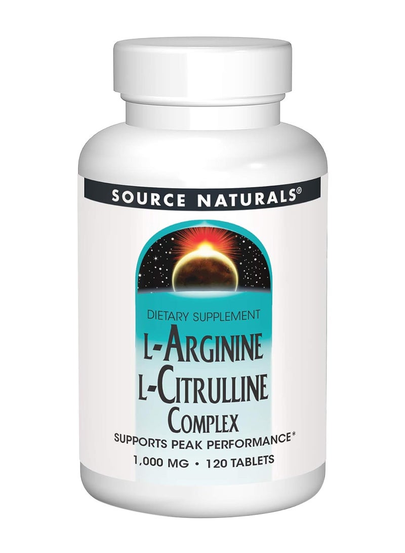 Source Naturals Larginine Lcitrulline Complex 120 Tablets 1000 Mg - Image 1