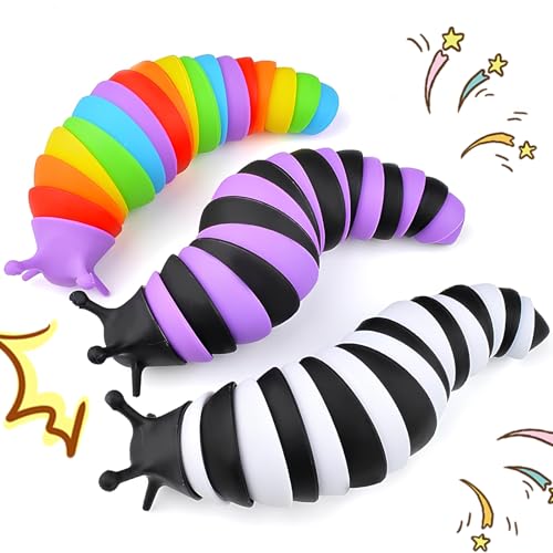 Cevioce Easter Basket Stuffers for Kids 3PCS Slug Fidget Toys for Kids Adults Children Toddlers Sensory Toys for Kids 3 Autism Toys Autistic ADHD Travel Toys Teens Gifts for Kids Boys Girls - Image 1