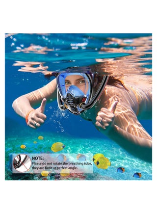 Full Face Snorkel Mask - Diving Mask with Dry Top Breathing System Double-Tube, 180 Degree Panoramic Snorkeling Mask with Camera Mount, Anti-Fogging Anti-Leak Snorkeling Gear for Adults and Kids - view 4