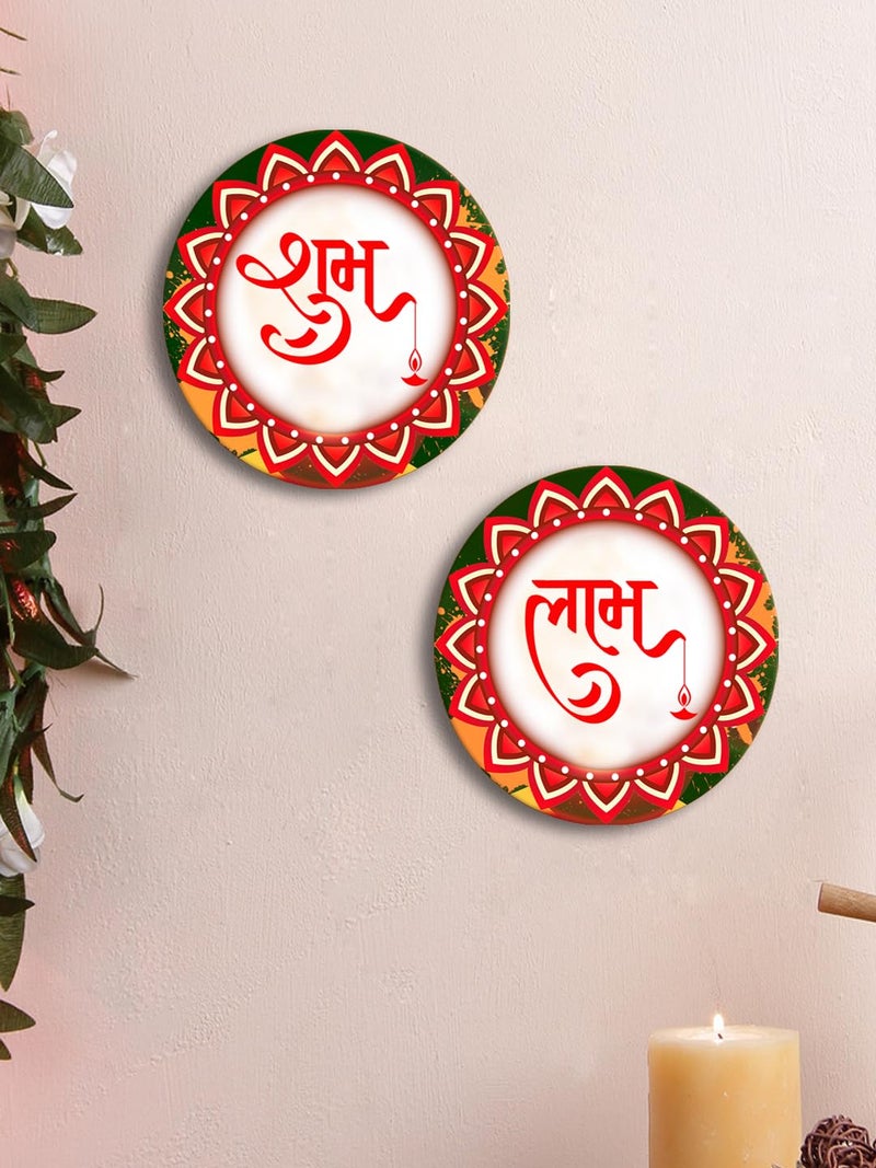 999Store - Round Shape Shubh Labh for Door Entrance and Diwali Puja | Diwali Subh Labh Decor - Image 1