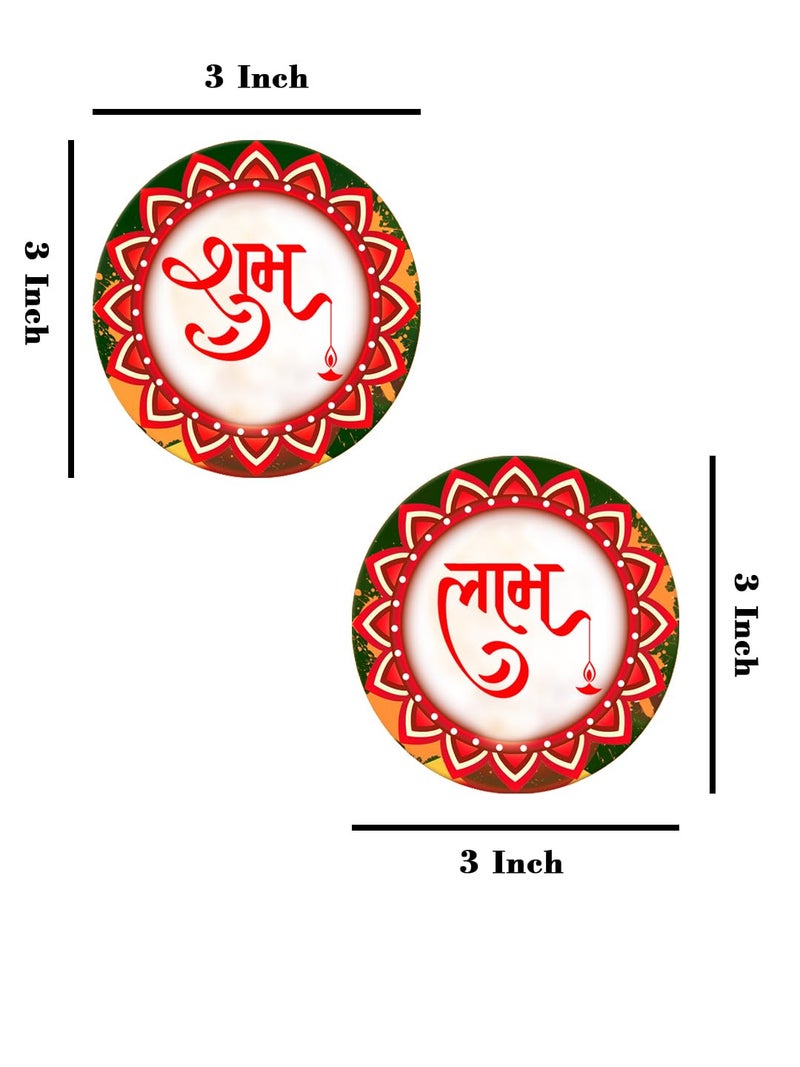 999Store - Round Shape Shubh Labh for Door Entrance and Diwali Puja | Diwali Subh Labh Decor - Image 5