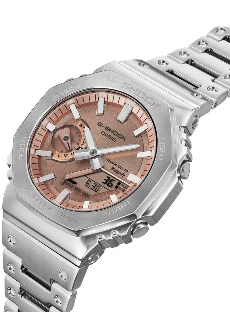 جي شوك ساعة جي شوك للرجال، معدنية بالكامل، تعمل بالطاقة الشمسية، تناظرية ورقمية، قابلة للارتباط بالهاتف الذكي - GM-B2100AD-5ADR - Image 2