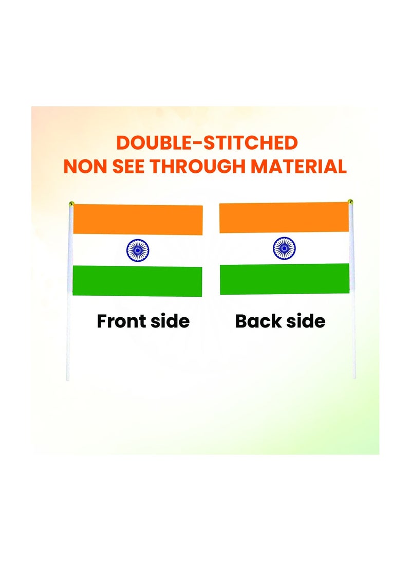 Generic Hand Flags for Indian Republic Day, Independence Day Indian Small Stick Mini Hand Held Flags Decorations Country Flags, Festival Events, Indoor and Outdoor, Party  - Image 3