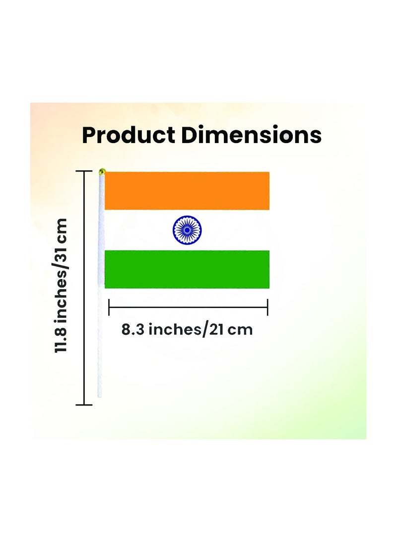 Generic Hand Flags for Indian Republic Day, Independence Day Indian Small Stick Mini Hand Held Flags Decorations Country Flags, Festival Events, Indoor and Outdoor, Party  - Image 5