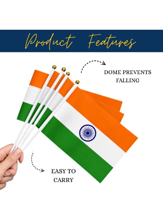 Hand Flags for Indian Republic Day, Independence Day Indian Small Stick Mini Hand Held Flags Decorations Country Flags, Festival Events, Indoor and Outdoor, Party - Image 5
