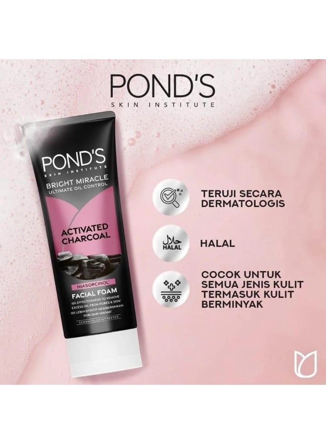 Pond's Bright Miracle Activated Charcoal Facial Foam - 100 ml - Image 3