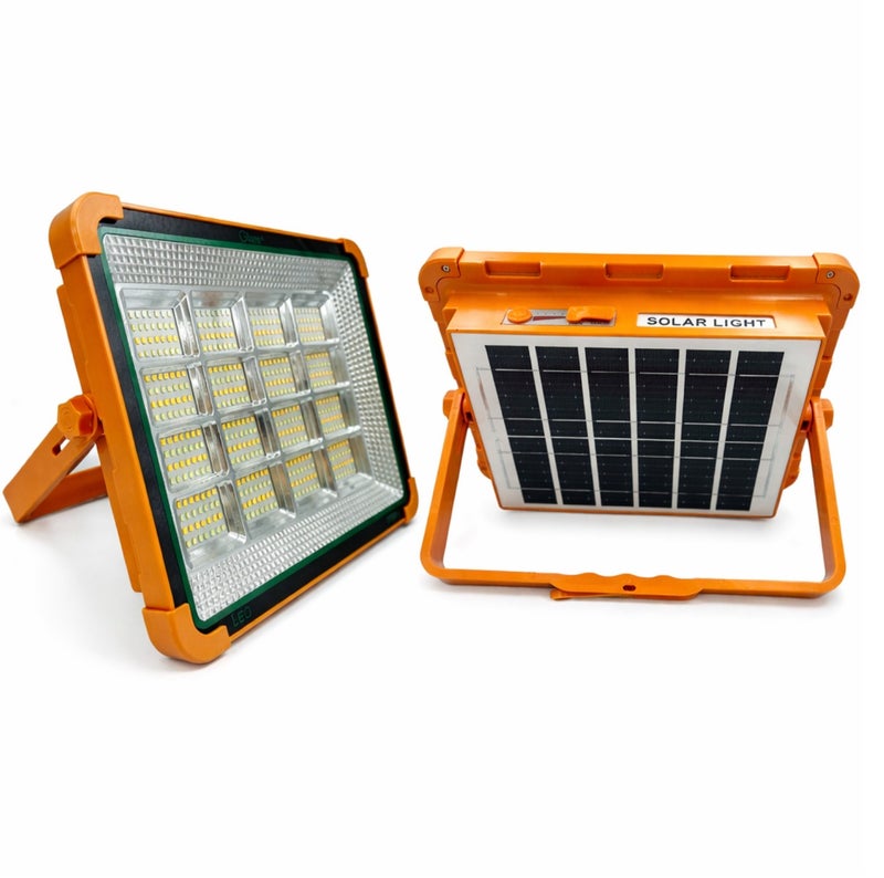 جليز كشاف عمل شمسي LED قابل لإعادة الشحن عالي الطاقة – كشاف محمول مع لوح شمسي مطور، 4 أوضاع إضاءة (بارد/دافئ/أزرق/أحمر)، بطارية عالية السعة ومنبه، مثالي للتخييم والاستخدام في حالات الطوارئ. - Image 1