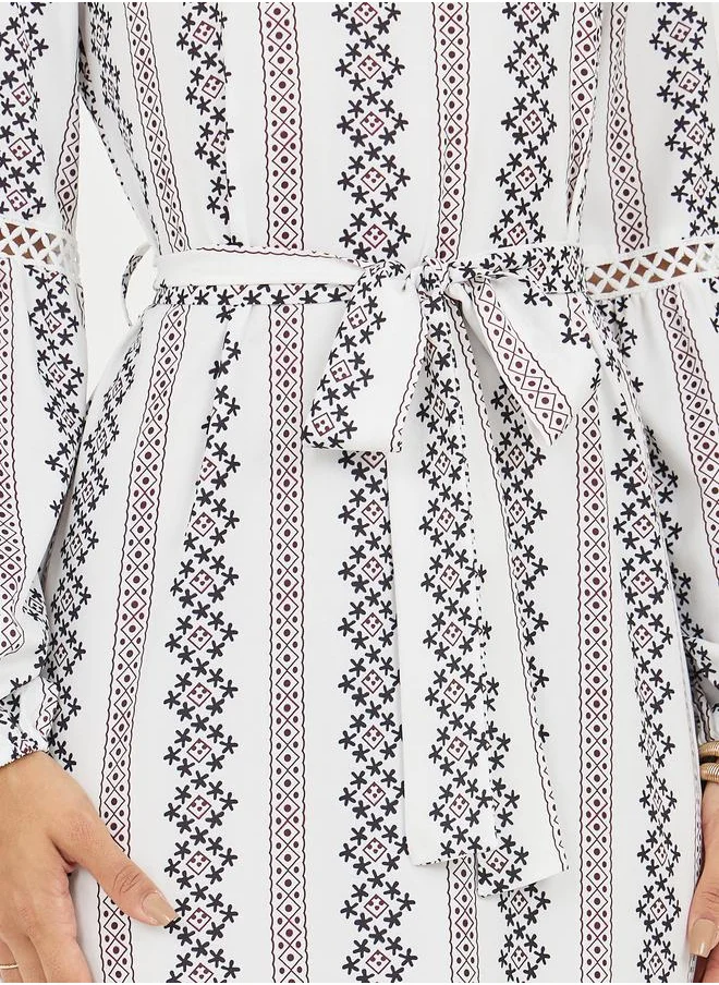 ستايلي Floral Print Self Tie Up A-Line Maxi Dress