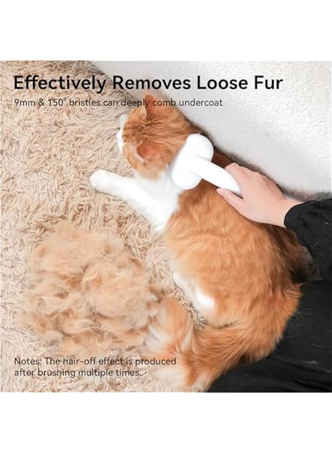 إسكدنيا aumuca Cat Brush for Shedding, Cat Brushes for Indoor Cats, Cat Brush for Long or Short Haired Cats, Cat Hair Brush Cat Grooming Deshedding Brush for Dog Kitten Horse Massage Removes Loose Fur, White - Image 5