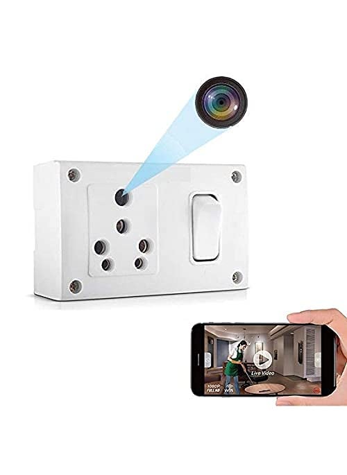 Asleesha Asleesha Single Port Switch Board Socket Camera with Audio Video Recorder1080p HD Video Quality with Motion Detection 32GB Inbuilt MemorySuitable for Home and Office  - Image 1