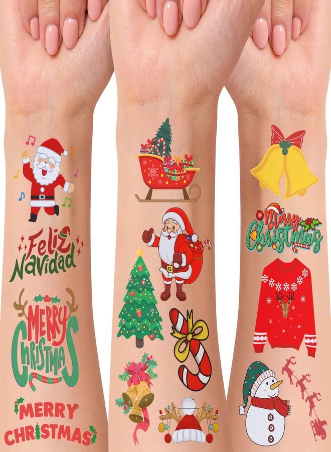 Backtopeia Christmas Temporary Tattoos Christmas Decorations Party Favors Chrismas Party Supplies Accessories Santa Claus Tree Reindeer Snow Winter Gift Idea For Boys Girls Teens Kids Adult Family Celebration - Image 5
