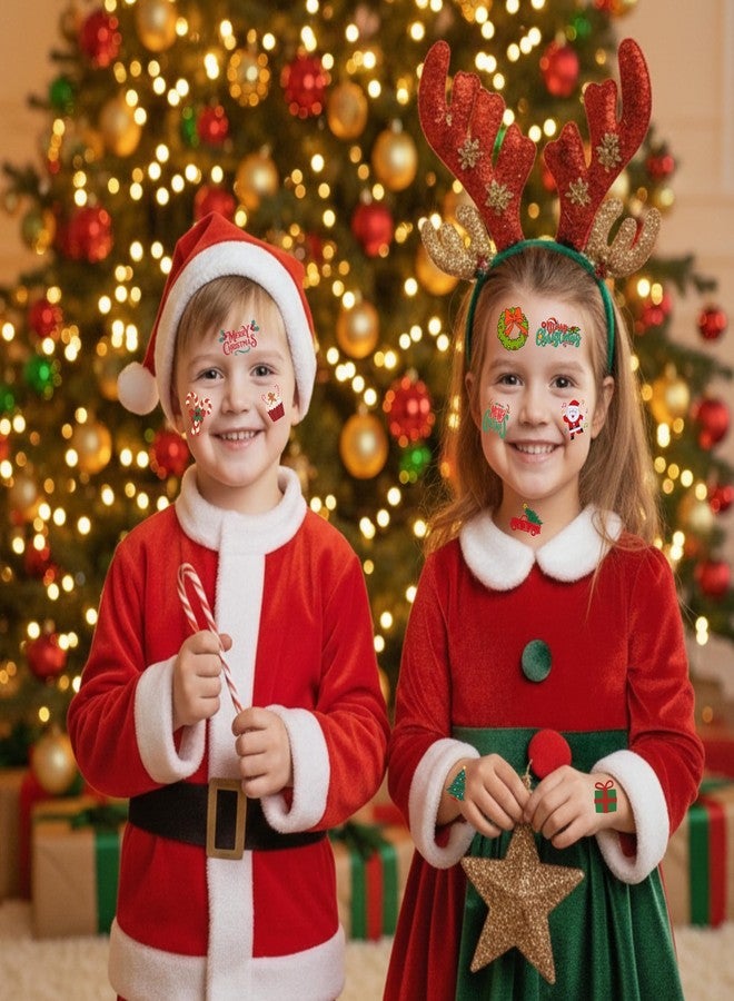 Backtopeia Christmas Temporary Tattoos Christmas Decorations Party Favors Chrismas Party Supplies Accessories Santa Claus Tree Reindeer Snow Winter Gift Idea For Boys Girls Teens Kids Adult Family Celebration - Image 2