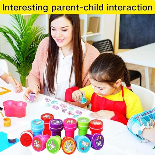SHAKTISM Smiley Stamp for Kids Set of Emoji Smiley Design Face Stamps for School Craft Pencil Tops Gift for Teacher & Students -10 Pcs Set (Unicorn_Stamp_10Pc) - Image 2