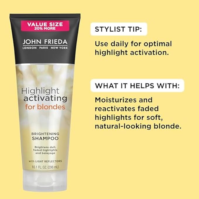 John Frieda SHEER BLONDE BRIGHTENING SHAMPOO WITH AVOCADO OIL AND VITAMIN C - REVIVES DULL HIGHLIGHTS FOR LIGHTER BLONDES, 8.45 FL OZ - Image 3