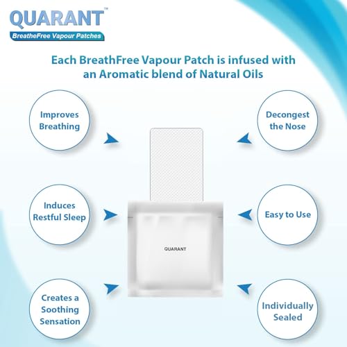 QUARANT Breathefree 100% Natural Vapour Patch for Kids & Adults, Infused with Essential Oils to Improve Breathing Conditions & Induce Restful Sleep, Aroma Therapy (Pack of 10 Individually Sealed Patches) - Image 4