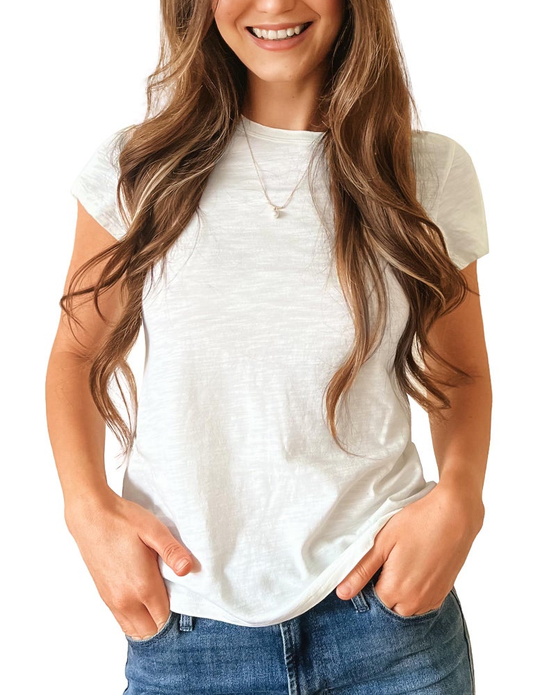 Stelle Womens Modal Soft Crewneck Short Sleeve T Shirts Summer Casual Basic Tops Tees Creme - Image 1