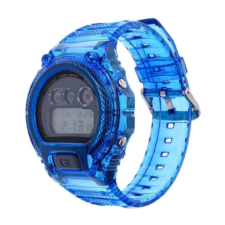 Bluejw حزام بديل شفاف من TPU لسلسلة WD-6900 من الساعات الرياضية المقاومة للماء - حزام ريسين ملون من ONTHELEVEL - Image 1