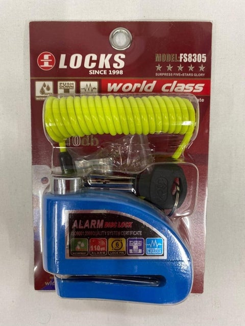 Locks World Class 110 Db Blue Alarm Disc Lock