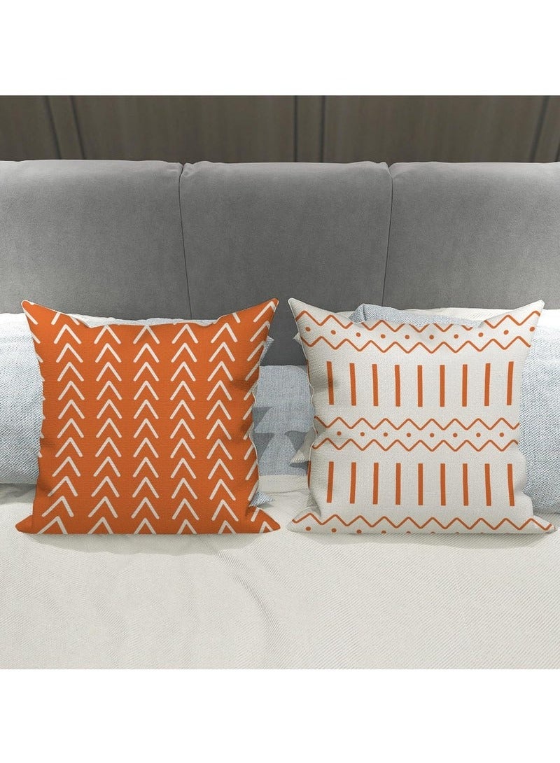 Beauenty Throw Pillow Cover, Fall Decor for Home, Modern Sofa Throw Pillow Cover, Decorative Outdoor Linen Fabric Pillow Case for Couch Bed Car 45x45cm Set of 4 - Image 4