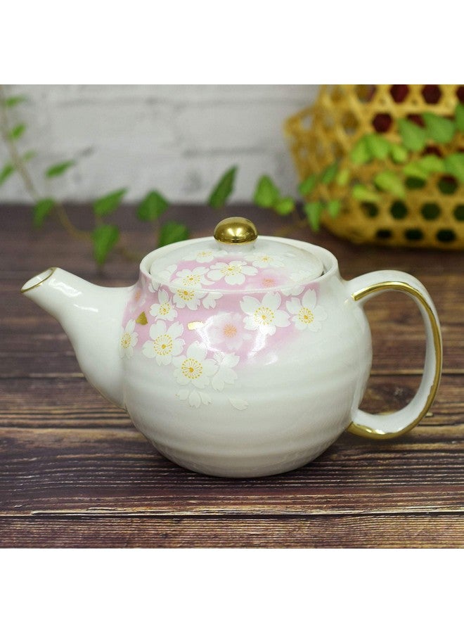 Kutani Yaki(Ware) Japanese Teapot Sakura Gold Leaf (With Tea Strainer)  - Image 1