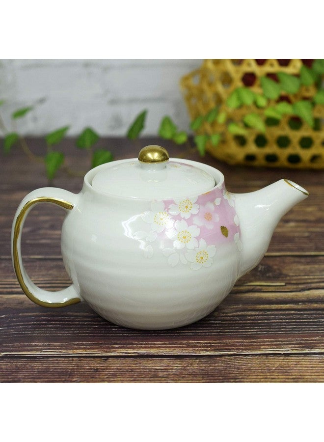 Kutani Yaki(Ware) Japanese Teapot Sakura Gold Leaf (With Tea Strainer)  - Image 2