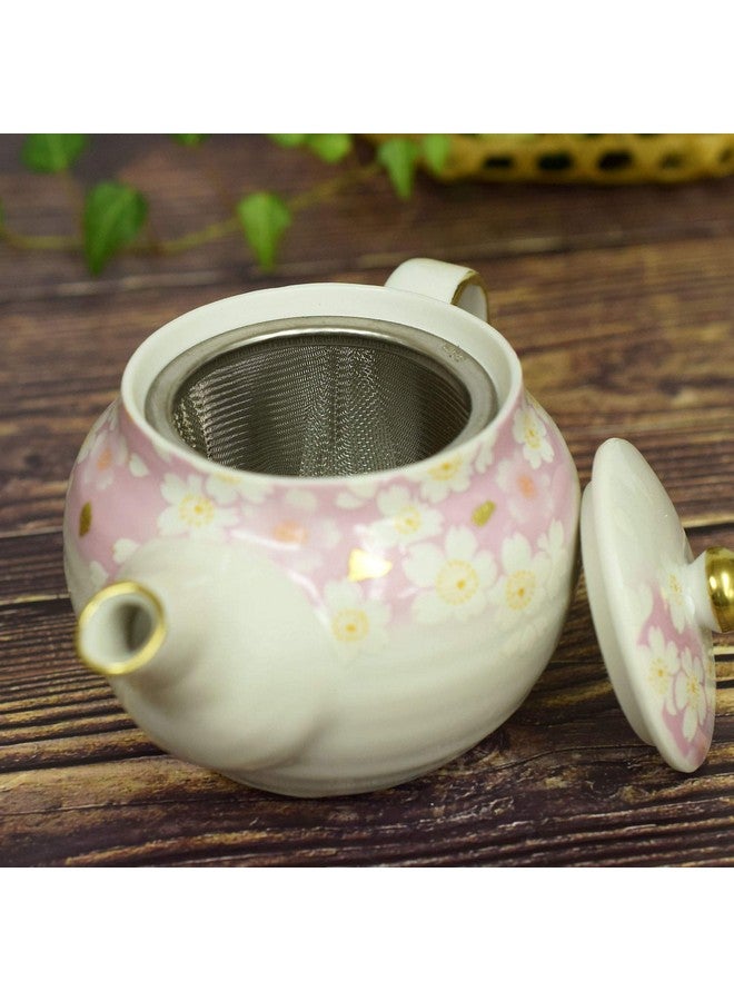 Kutani Yaki(Ware) Japanese Teapot Sakura Gold Leaf (With Tea Strainer)  - Image 4