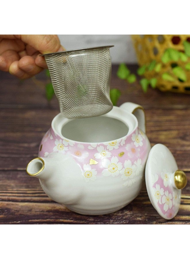 Kutani Yaki(Ware) Japanese Teapot Sakura Gold Leaf (With Tea Strainer)  - Image 5