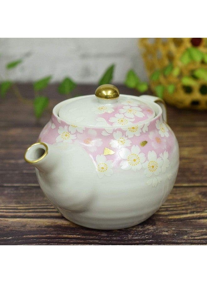 Kutani Yaki(Ware) Japanese Teapot Sakura Gold Leaf (With Tea Strainer)  - Image 3
