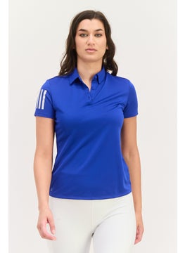 Adidas Women Sportswear Fit Short Training Polo Shirt, Blue  - Image 1