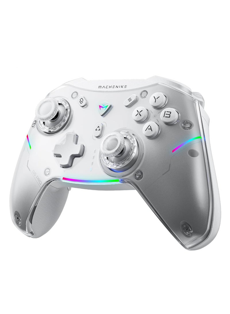 SOLARAE G5 Pro Wireless Gaming Controller for Windows PC,Switch,IOS&Android,PC Controller Hall Effect Joystickï¼†Triggers/Gyroscope,RGB Lights (White) - Image 1