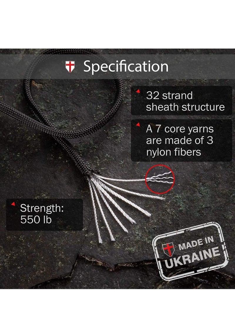 SOLARAE Rope Mil-Spec Para Cord Mil Spec Commercial Grade 550Lb Camping Rope Hiking Survival Boy Scout Parachute Cord Outdoor Hammock 550 Paracord - Image 2
