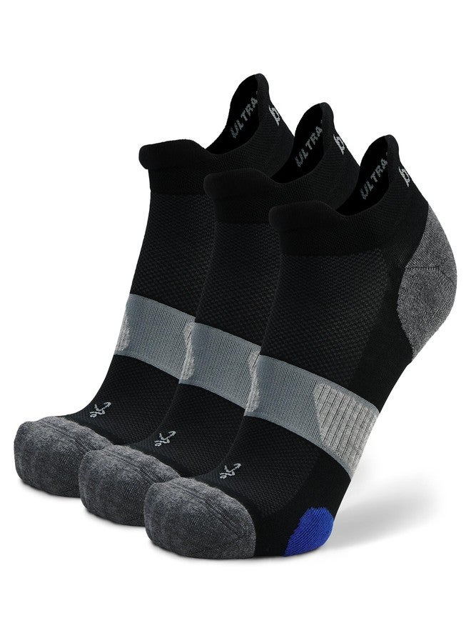 Balega Unisex Ultraglide Cushioning Performance No Show Athletic Running Socks (3 Pair), Black, Medium - Image 1