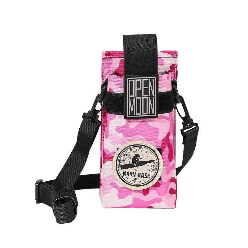 OPENMOON OPENMOON water bottle bag and gas bottle bag. 2 carrying methods, adjustable shoulder straps, hanging at the waist (Pink)  - Image 2