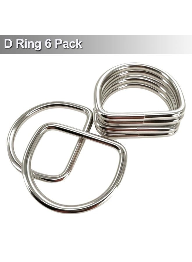 Ewparts 2.5 inch Metal D Rings Welded D-Rings Heavy Duty 6mm Thickness 6 Pack Outer Width 2.5 inch D Ring Inner Width 2 inch Metal D Ring for Craft,Sewing,Dog Collar,DIY - Image 5