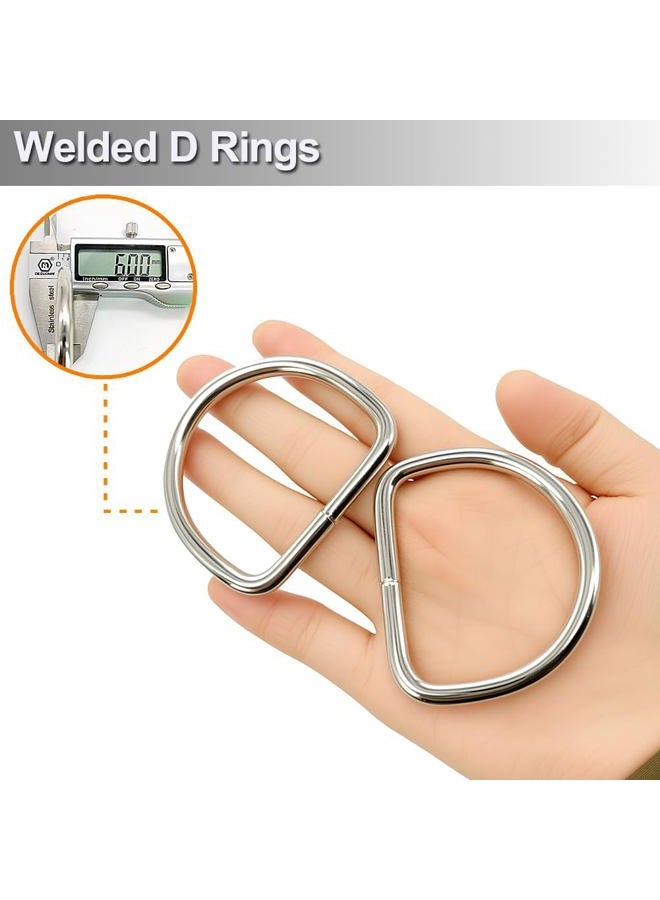 Ewparts 2.5 inch Metal D Rings Welded D-Rings Heavy Duty 6mm Thickness 6 Pack Outer Width 2.5 inch D Ring Inner Width 2 inch Metal D Ring for Craft,Sewing,Dog Collar,DIY - Image 4