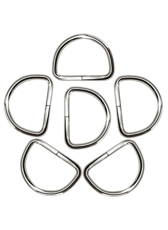 Ewparts 2.5 inch Metal D Rings Welded D-Rings Heavy Duty 6mm Thickness 6 Pack Outer Width 2.5 inch D Ring Inner Width 2 inch Metal D Ring for Craft,Sewing,Dog Collar,DIY - Image 1